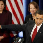 El presidente electo de Estados Unidos, Barack Obama, durante la rueda de prensa de ayer en Chicago