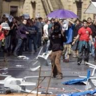 La Ertzaintza reduce a un hombre tras la manifestación ilegal convocada ayer en San Sebastián