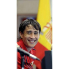 Bojan durante la rueda de prensa que ha ofrecido en la mañana de ayer
