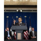 Obama, durante su comparecencia de ayer.