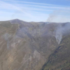 Imagen aérea de la zona afectada en La Baña. CYL
