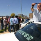 La imagen de archivo muestra una protesta de los taxistas de Ponferrada por el asesinato de un compa