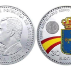 Moneda con el perfil de Felipe VI y la princesa Leonor para la commemoración de la creación del Reino de Austurias.