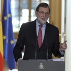 El presidente del Gobierno, Mariano Rajoy, tras la reunión del Consejo de Ministros. BALLESTEROS