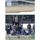 Los jugadores galos, a su llegada al aeuropuerto de París.