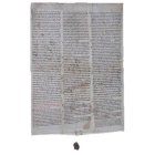 Pergamino del mandato de Alfonso IX al obispo de Orense.