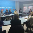 Álvarez Courel, Rodríguez, Prada y Marqués, con alcaldes y portavoces de municipios mineros.