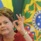 Dilma Rousseff, durante un desayuno con periodistas, en diciembre del 2012, en el palacio de Planalto, en Brasilia.