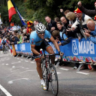 La imagen recoge la prueba élite masculina de los Campeonatos del Mundo de Ciclismo en ruta disputados en Valkenburg.
