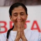 La colombiana Íngrid Betancourt tras ser liberada la pasada semana