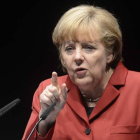 Angela Merkel, en un acto electoral .