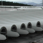 Palas eólicas apiladas en las instalaciones de la factoría de Santo Tomás de las Ollas.