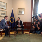 Mariano Rajoy y Pedro Sánchez durante su primera reunión tras el 26-J, en el Congreso de los Diputados.