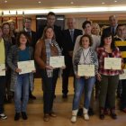 Los integrantes del taller de empleo coyantino sobre viticultura recibieron ayer su diploma. MEDINA