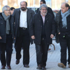 Gaspar Llamazares, Santiago Ordóñez, José María González y Miguel Ángel Fernández en Ponferrada.