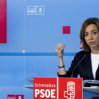 Carme Chacón, en una de sus últimas apariciones públicas en diciembre pasado en Extremadura.