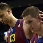 Andersen consuela a Lakovic tras la eliminación del Barça en semifinales