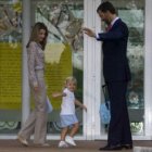 La princesa Sofía, Felipe de Borbón y Letizia Ortiz.