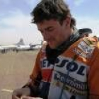 Un piloto portugués Rodrigues, sobre su Yamaha, en una de las últimas etapas del Dakar