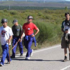 Imagen del «201», derecha, durante la marcha en el tramo entre Brañuelas y Astorga.