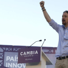 El líder de Podemos, Pablo Iglesias, en el mitin de cierre de campaña.