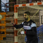 Saeid, durante un entrenamiento del Abanca Ademar. MIGUEL F.B.