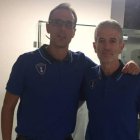 Alejandro Vaquera (Fiba) y Manuel Gallego (IHF) en la concentración de árbitros de Frankfurt. DL