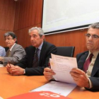 José Luis Ramón, Jesús Esteban, José Ángel Azuara y Cayetano López, ayer en Bembibre.