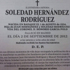La esquela de Soledad Hernández Rodríguez, publicada el 1 de octubre en 'ABC'.