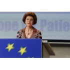 La comisaria europea de Sanidad, Androulla Vassiliou, en la comparecencia de hoy