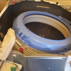 Una lavadora de Samsung que ha explotado.