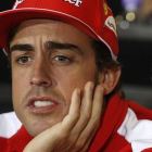 Alonso, en la rueda de prensa posterior a la clasificación.