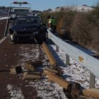 Imagen del estado que presentaba un automóvil que resultó accidentado en la A-231 cerca de Sahagún.