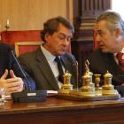 Silván, García-Prieto y Rajoy, durante la sesión plenaria celebrada ayer. MARCIANO PÉREZ