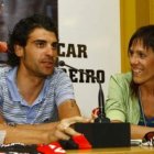 Óscar Pereiro junto a la moderadora Susana Vergara Pedreira