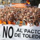 Manifestación de la Marea de Pensionistas en Barcelona reivindicando mayores incrementos en las pensiones.