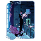 Arsène Lupin y una escena del cómic ‘Arsène Lupin. Caballero ladrón’, ilustrado por David M. Buisán