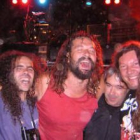 Los miembros del grupo Orión, tras un concierto.