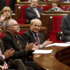 Joan Saura, Carod Rovira y Montilla en una de las últimas reuniones sobre el Estatut.