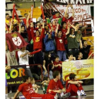 Aficionados del Baloncesto León durante un partido.