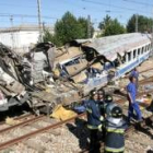 Descarrilamiento del tren en la estación de Villada en agosto de 2006