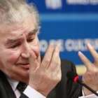 Imagen de archivo del poeta leonés Antonio Gamoneda durante una conferencia
