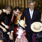 Los príncipes junto al presidente de Chile y su esposa.