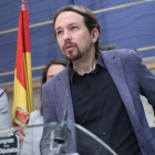 Pablo Iglesias, durante una rueda de prensa.