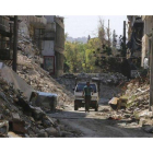 Destrucción en una calle de Alepo.