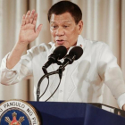 Duterte pronuncia un discurso en el Palacio de Malacanang, en Manila, el 16 de agosto