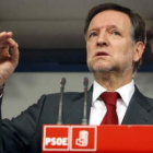 El secretario de Organización del PSOE, Marcelino Iglesias, tras la Comisión Permanente.
