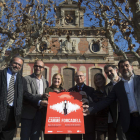Responsables de distintos ámbitos a favor del secesionismo en apoyo de Forcadell. QUIQUE GARCÍA
