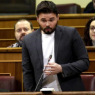 Gabriel Rufián, a principios de mayo en la sesión de control al Gobierno en el Congreso.