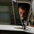 Rajoy, a su llegada al Congreso de los Diputados.